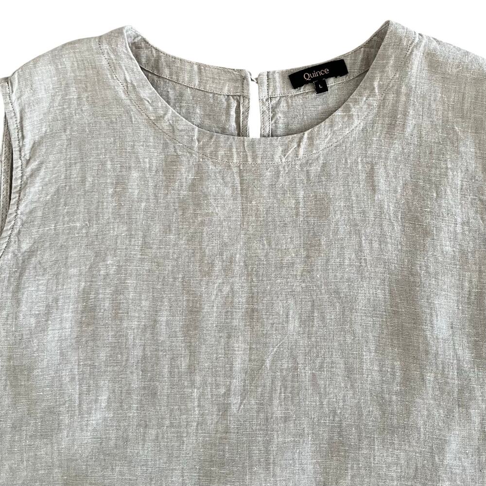 Quince Women's 100% European Linen Tank Flax Large Vacation Beach Resortwear - Picture 6 of 13